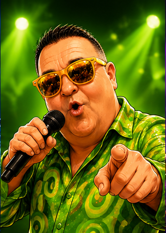Feestzanger Silvio Hollandio optreden groen