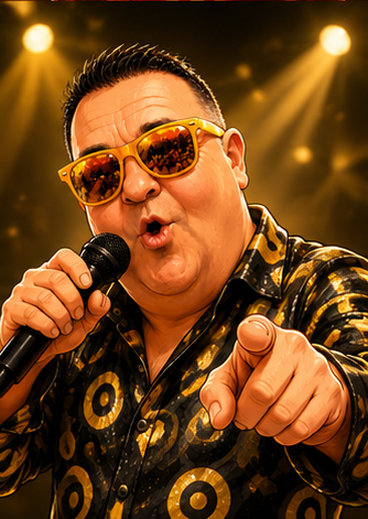 Feestzanger Silvio Hollandio optreden zwart-goud